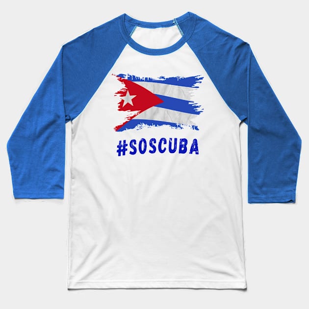 Cuba Libre Freedom Vintage SOSCuba Baseball T-Shirt by dyazagita